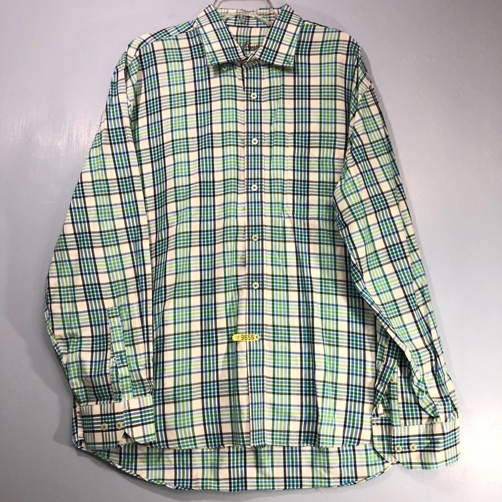 Alan Flusser Plaid Button Down Long Sleeve Shirt